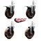 Service Caster 5 High Temp Glass Filled Nylon 7/16'' Stem Caster Set 2 Total Lock Brakes, 4PK SCC-GRTTL20S514-GFNSHT-716138-2-S-2 - alternate 2